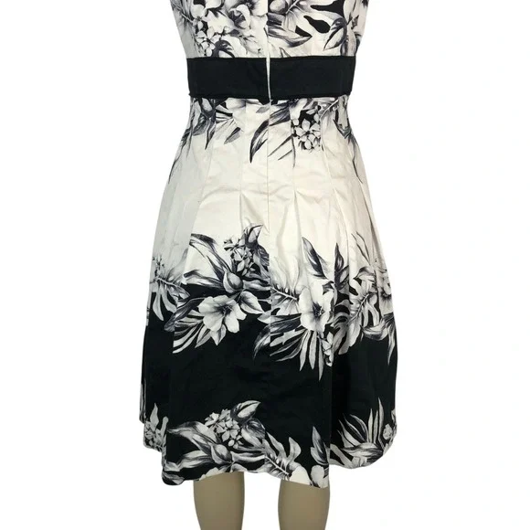 WHBM Floral Print Fit and Flare A-Line Dress Size 10 Retro Whimsigoth Pinup - Picture 7 of 8
